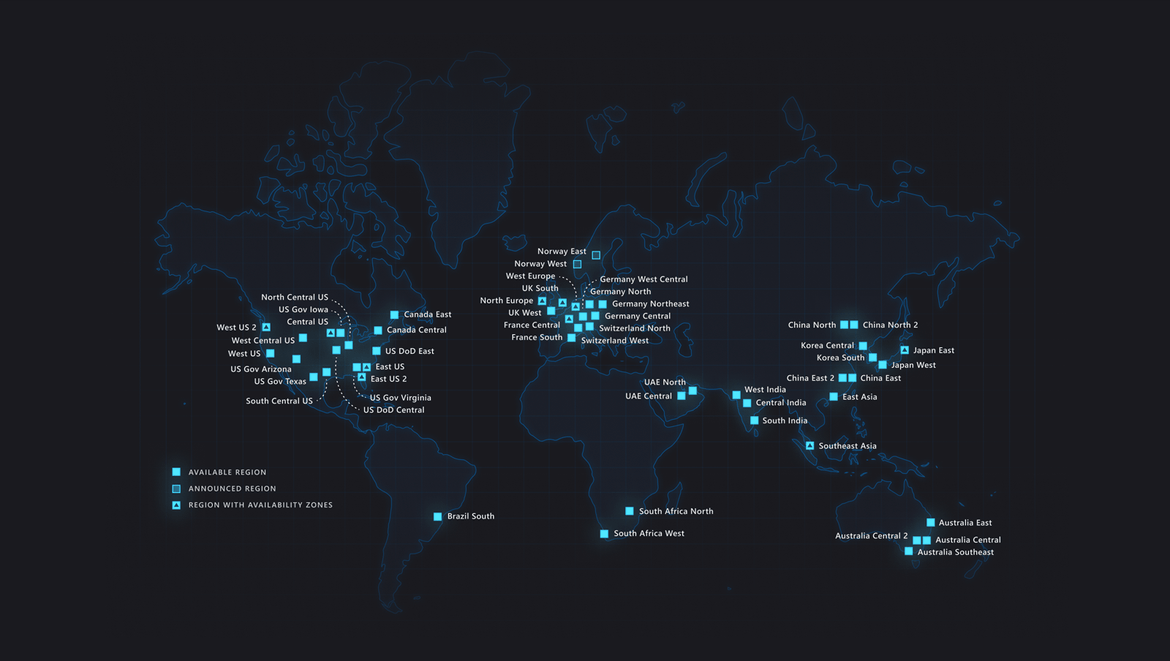 Azure provides global reach while meeting local data residency needs.